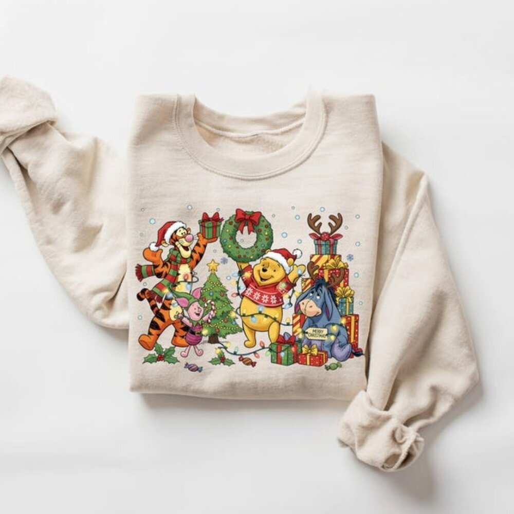 Winnie the Pooh Christmas Sweatshirt Holiday Graphic Crewneck 05